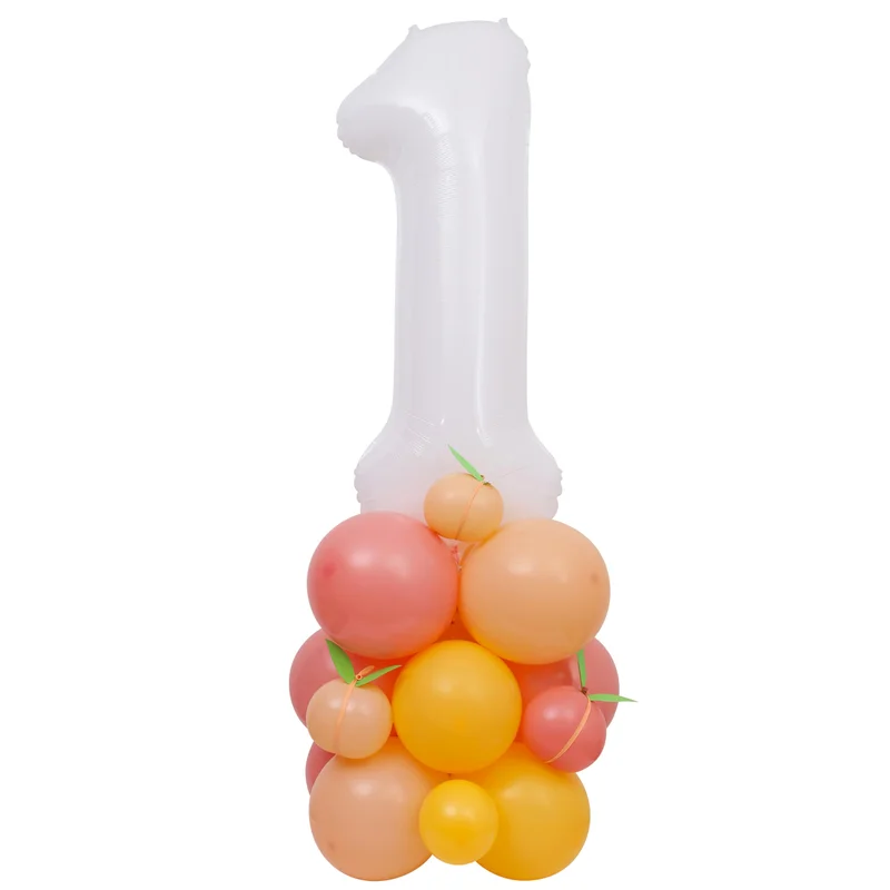 Peach Balloon Tower | 1st Birthday Number Balloon Tower | First Birthday Party | Orange & Peach Party | Baby Girl Birthday Decorations (Peach Balloon)